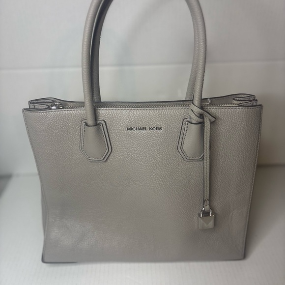 Michael Kors Gray and Silver Leather Tote - Picture 1 of 16